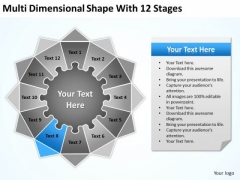 Multi Dimensional Shape With 12 Stages Ppt Creating Business Plan Template PowerPoint Slides