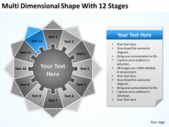 Multi Dimensional Shape With 12 Stages Ppt Outline Business Plan PowerPoint Templates