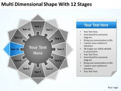 Multi Dimensional Shape With 12 Stages Ppt Sample Business Plan PowerPoint Templates