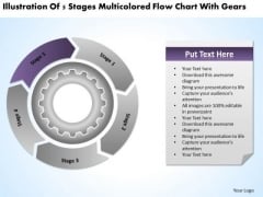 Multicolored Flow Chart With Gears Ppt Construction Business Plan Template PowerPoint Slides
