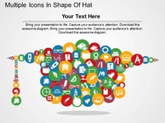 Multiple Icons In Shape Of Hat PowerPoint Templates