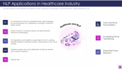 NLP Applications In Healthcare Industry Graphics PDF