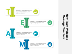 New Team Welcome Message Template Ppt PowerPoint Presentation Model Smartart PDF New Team Welcome Message Template Ppt PowerPoint Presentation Model Smartart PDF