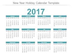 New Year Holiday Calendar Template