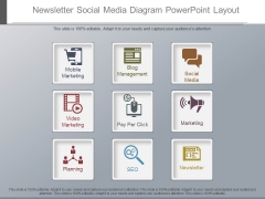 Newsletter Social Media Diagram Powerpoint Layout