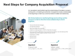 Next Steps For Company Acquisition Proposal Ppt PowerPoint Presentation Inspiration Gridlines