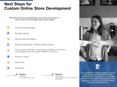 Next Steps For Custom Online Store Development Ppt PowerPoint Presentation File Good Next Steps For Custom Online Store Development Ppt PowerPoint Presentation File Good