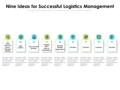 Nine Ideas For Successful Logistics Management Ppt PowerPoint Presentation Summary Inspiration PDF Nine Ideas For Successful Logistics Management Ppt PowerPoint Presentation Summary Inspiration PDF