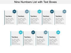 Nine Numbers List With Text Boxes Ppt PowerPoint Presentation Layouts Visuals Nine Numbers List With Text Boxes Ppt PowerPoint Presentation Layouts Visuals