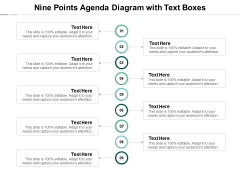 Nine Points Agenda Diagram With Text Boxes Ppt PowerPoint Presentation Gallery Infographic Template Nine Points Agenda Diagram With Text Boxes Ppt PowerPoint Presentation Gallery Infographic Template
