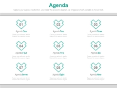Nine Points For Implementation Of Agenda Powerpoint Slides Nine Points For Implementation Of Agenda Powerpoint Slides