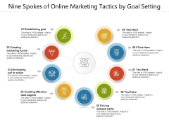 Nine Spokes Of Online Marketing Tactics By Goal Setting Ppt PowerPoint Presentation File Maker PDF Nine Spokes Of Online Marketing Tactics By Goal Setting Ppt PowerPoint Presentation File Maker PDF