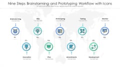 Nine Steps Brainstorming And Prototyping Workflow With Icons Ppt PowerPoint Presentation File Model PDF Nine Steps Brainstorming And Prototyping Workflow With Icons Ppt PowerPoint Presentation File Model PDF