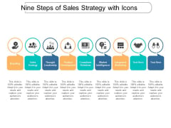 Nine Steps Of Sales Strategy With Icons Ppt Powerpoint Presentation Portfolio Mockup