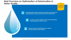 Non Rural Water Resource Administration Brief Overview On Optimization Of Deterioration In Water Quality Rules PDF