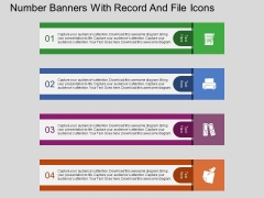 Number Banners With Record And File Icons Powerpoint Template Number Banners With Record And File Icons Powerpoint Template