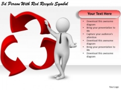 New Business Strategy 3d Person With Red Recycle Symbol Concepts New Business Strategy 3d Person With Red Recycle Symbol Concepts