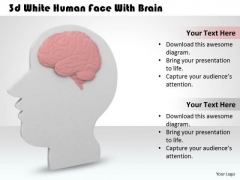 New Business Strategy 3d White Human Face With Brain Basic Concepts New Business Strategy 3d White Human Face With Brain Basic Concepts
