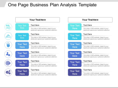 One Page Business Plan Analysis Template Ppt PowerPoint Presentation Model Objects PDF One Page Business Plan Analysis Template Ppt PowerPoint Presentation Model Objects PDF