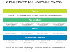 One Page Plan With Key Performance Indicators Ppt PowerPoint Presentation Model Smartart PDF One Page Plan With Key Performance Indicators Ppt PowerPoint Presentation Model Smartart PDF