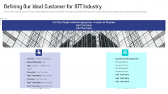 Online Broadcasting Services Sector Capital Raising Pitch Deck Defining Our Ideal Customer Designs PDF Online Broadcasting Services Sector Capital Raising Pitch Deck Defining Our Ideal Customer Designs PDF