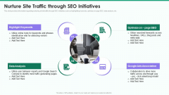 Online Business Strategy Playbook Nurture Site Traffic Through SEO Initiatives Diagrams PDF