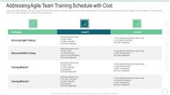 Online Transformation With Agile Software Methodology IT Addressing Agile Team Training Schedule With Cost Themes PDF