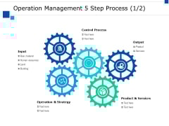 Operation Management 5 Step Process Ppt PowerPoint Presentation Professional Graphics Example Operation Management 5 Step Process Ppt PowerPoint Presentation Professional Graphics Example