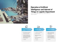 Operation Of Artificial Intelligence And Internet Of Things In Logistic Department Ppt PowerPoint Presentation Layouts Format Ideas PDF