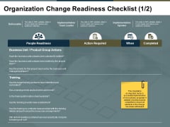 Organization Change Readiness Checklist Ppt PowerPoint Presentation Summary Images