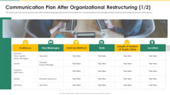 Organization Chart And Corporate Model Transformation Communication Plan After Ideas PDF