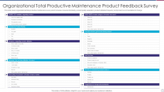 Organizational Total Productive Maintenance Product Feedback Survey Clipart PDF