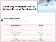 Our Pricing For Proposal For Soft Skill And Personal Development Ppt Gallery Information PDF Our Pricing For Proposal For Soft Skill And Personal Development Ppt Gallery Information PDF