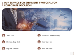 Our Service For Shipment Proposal For Corporate Occasion Formats PDF Our Service For Shipment Proposal For Corporate Occasion Formats PDF