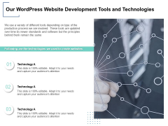 Our Wordpress Website Development Tools And Technologies Ppt PowerPoint Presentation Layouts Clipart Images Our Wordpress Website Development Tools And Technologies Ppt PowerPoint Presentation Layouts Clipart Images