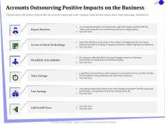 Outsourcing Of Finance And Accounting Processes Accounts Outsourcing Positive Impacts On The Business Topics PDF