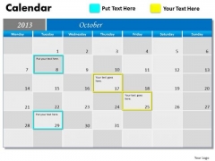 October 2013 Calendar PowerPoint Slides Ppt Templates October 2013 Calendar PowerPoint Slides Ppt Templates