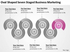 Oval Shaped Seven Staged Business Marketing Ppt Plan Sample PowerPoint Slides