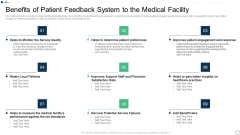 Patient Retention Approaches For Improving Brand Loyalty Benefits Of Patient Feedback Template PDF