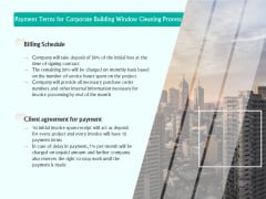 Payment Terms For Corporate Building Window Cleaning Process Ppt Model Mockup PDF Payment Terms For Corporate Building Window Cleaning Process Ppt Model Mockup PDF