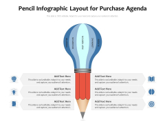 Pencil Infographic Layout For Purchase Agenda Ppt PowerPoint Presentation File Example PDF