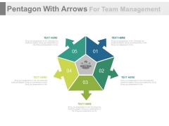 Pentagon With Arrows With Team Icon Powerpoint Template Pentagon With Arrows With Team Icon Powerpoint Template
