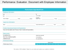 Performance Evaluation Document With Employee Information Ppt Powerpoint Presentation File Outline Performance Evaluation Document With Employee Information Ppt Powerpoint Presentation File Outline
