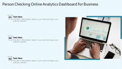 Person Checking Online Analytics Dashboard For Business Ppt Infographic Template Background PDF