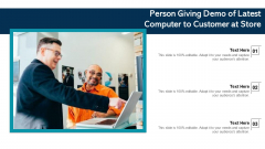 Person Giving Demo Of Latest Computer To Customer At Store Ppt Infographic Template Smartart PDF