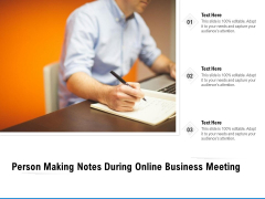 Person Making Notes During Online Business Meeting Ppt PowerPoint Presentation File Ideas PDF Person Making Notes During Online Business Meeting Ppt PowerPoint Presentation File Ideas PDF