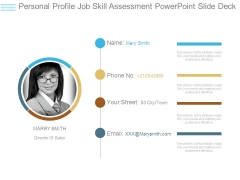 Personal Profile Job Skill Assessment Powerpoint Slide Deck