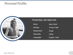 Personal Profile Ppt PowerPoint Presentation Outline Example
