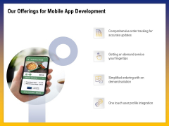 Phone Application Buildout Our Offerings For Mobile App Development Ppt PowerPoint Presentation Gallery Example Topics PDF Phone Application Buildout Our Offerings For Mobile App Development Ppt PowerPoint Presentation Gallery Example Topics PDF