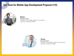 Phone Application Buildout Our Team For Mobile App Development Proposal Strategy Ppt Layouts Gallery PDF